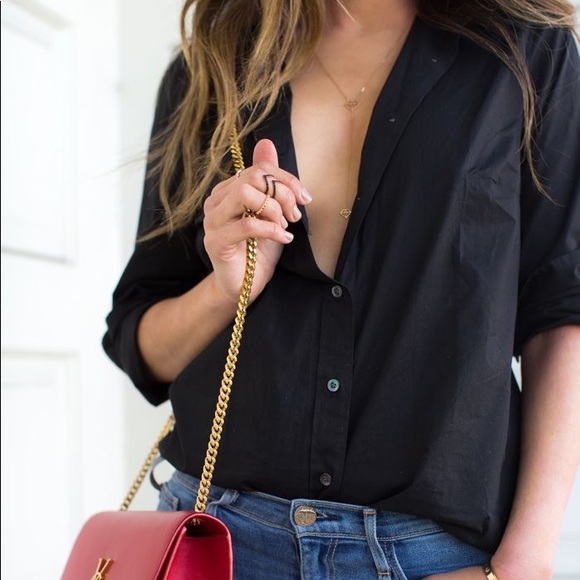 Moda International Tops - Black Button Down Oxford